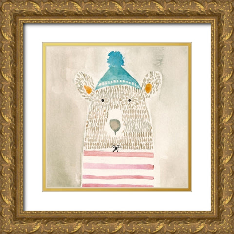 Rue Bear Gold Ornate Wood Framed Art Print with Double Matting by Timbrook, Natalie