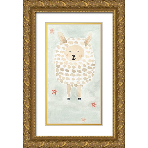 Counting Sheep No. 3 Gold Ornate Wood Framed Art Print with Double Matting by Timbrook, Natalie