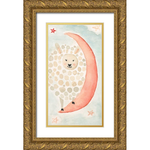 Counting Sheep No. 4 Gold Ornate Wood Framed Art Print with Double Matting by Timbrook, Natalie