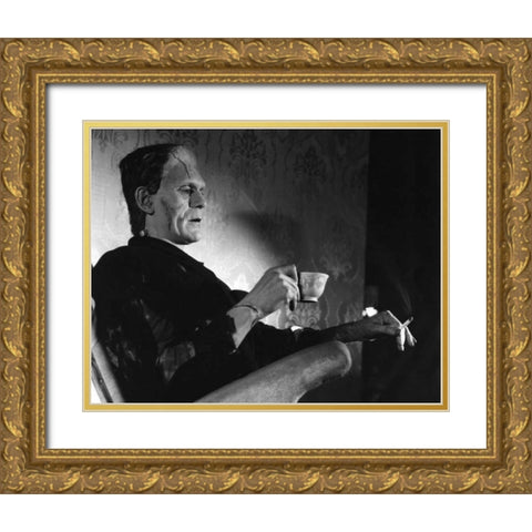 Even Monsters Need a Break Gold Ornate Wood Framed Art Print with Double Matting by Unknown