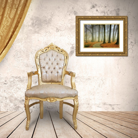 Misty Twisty Gold Ornate Wood Framed Art Print with Double Matting by Van de Goor, Lars