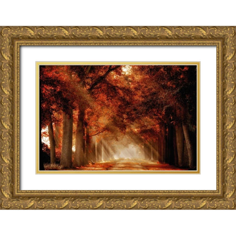 A Seat Not Taken III Gold Ornate Wood Framed Art Print with Double Matting by Van de Goor, Lars