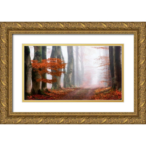 Last Guide before the Mist Gold Ornate Wood Framed Art Print with Double Matting by Van de Goor, Lars
