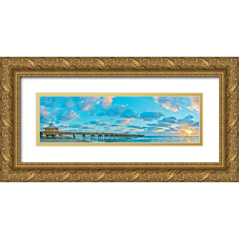 Sunrise on Juno Beach Gold Ornate Wood Framed Art Print with Double Matting by Vaughn, Steve