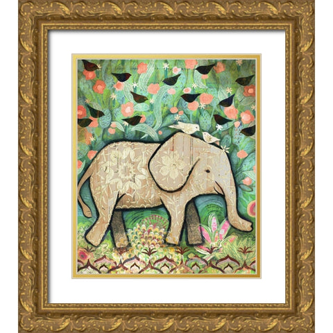 Kiss for Srini Gold Ornate Wood Framed Art Print with Double Matting by Verhoeven, Judy