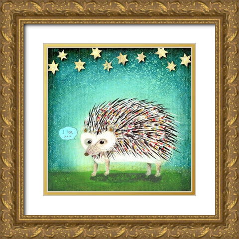 Porcupine for Thomas Gold Ornate Wood Framed Art Print with Double Matting by Verhoeven, Judy