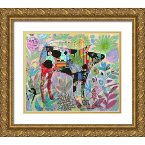 This Old Pup Has Always Been There for Me Gold Ornate Wood Framed Art Print with Double Matting by Verhoeven, Judy