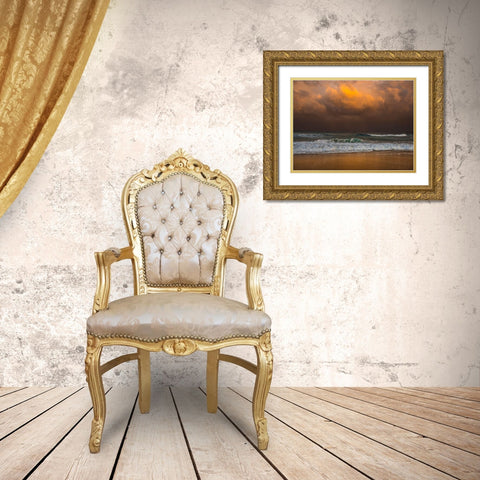 Shoreline Gold Gold Ornate Wood Framed Art Print with Double Matting by Varona, Verne