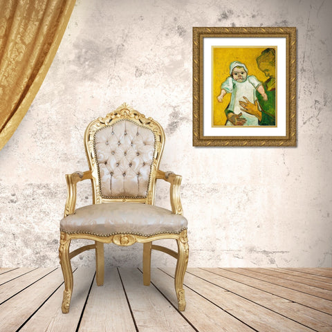 Van Gogh, VincentMadame Roulin and Her Baby Gold Ornate Wood Framed Art Print with Double Matting by Van Gogh, Vincent