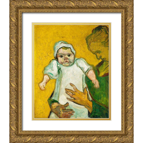 Van Gogh, VincentMadame Roulin and Her Baby Gold Ornate Wood Framed Art Print with Double Matting by Van Gogh, Vincent