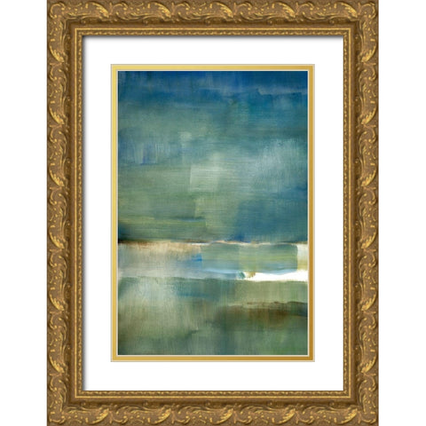 Spatial Composition 10.10.2019 Gold Ornate Wood Framed Art Print with Double Matting by Villafane, Stephane