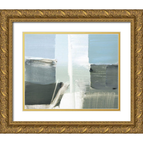 Spatial Composition 12.10.2017 Gold Ornate Wood Framed Art Print with Double Matting by Villafane, Stephane
