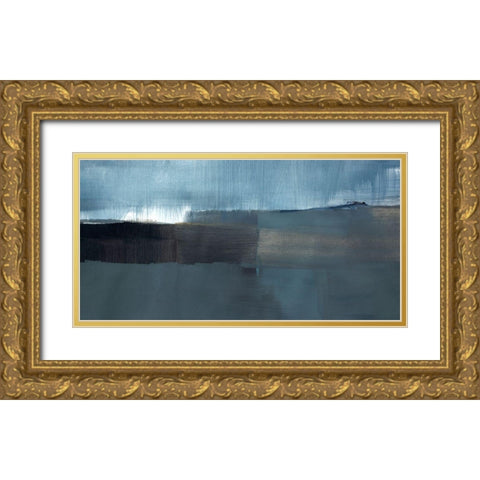 Spatial Composition 13.10.2019 Gold Ornate Wood Framed Art Print with Double Matting by Villafane, Stephane