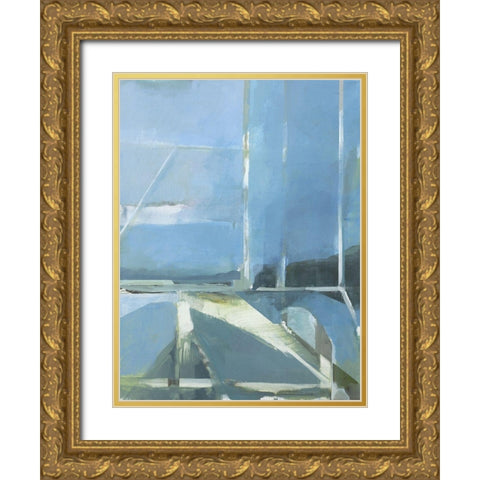 Spatial Composition 31.12.2018 Gold Ornate Wood Framed Art Print with Double Matting by Villafane, Stephane