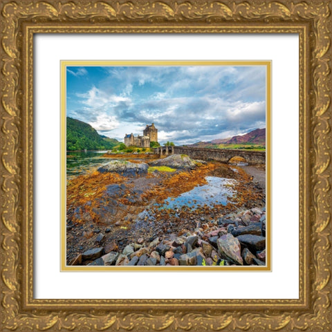 Eilean Donan Castle Gold Ornate Wood Framed Art Print with Double Matting by Van de Goor, Lars
