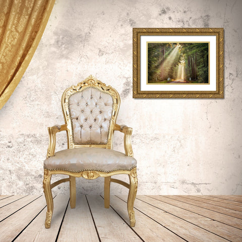 This Beam is Booming Gold Ornate Wood Framed Art Print with Double Matting by Van de Goor, Lars