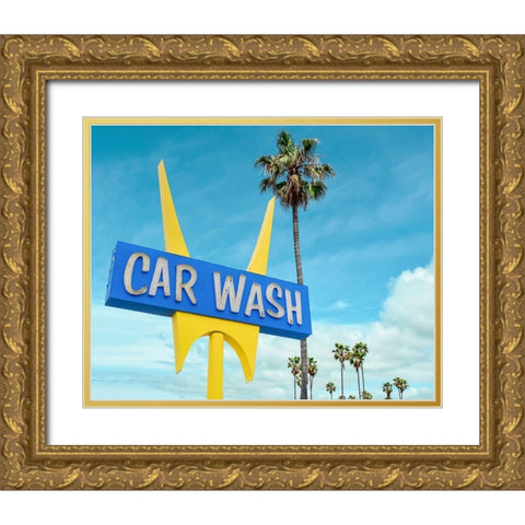 5 Points Car wash Gold Ornate Wood Framed Art Print with Double Matting by Vargas, Carlos