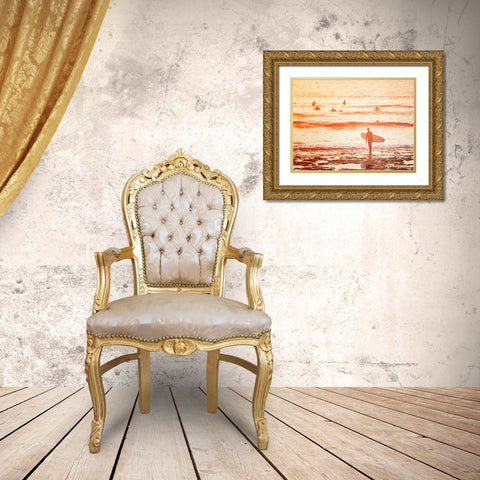 Surfer Gold Ornate Wood Framed Art Print with Double Matting by Vitomirov, Igor