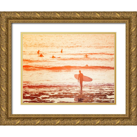Surfer Gold Ornate Wood Framed Art Print with Double Matting by Vitomirov, Igor