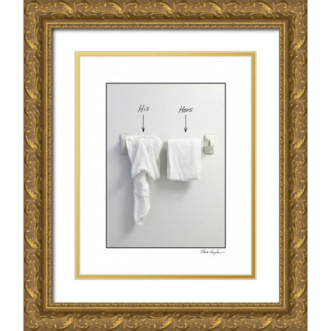His and Hers Gold Ornate Wood Framed Art Print with Double Matting by Vaughn, Steve