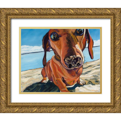 Sand Dog Gold Ornate Wood Framed Art Print with Double Matting by Wronski, Kathryn