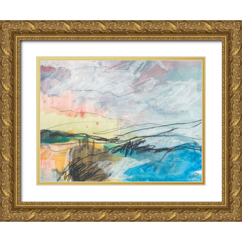 All the Night Tide Gold Ornate Wood Framed Art Print with Double Matting by Weiss, Jan