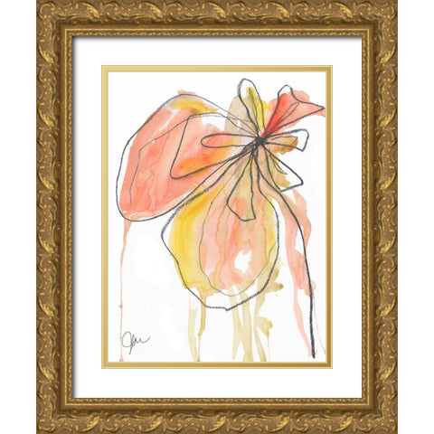 Coral in Nature Gold Ornate Wood Framed Art Print with Double Matting by Weiss, Jan