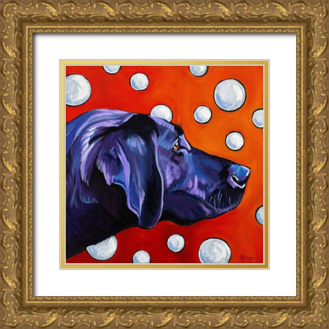 Lab and Bubbles Gold Ornate Wood Framed Art Print with Double Matting by Wronski, Kathryn