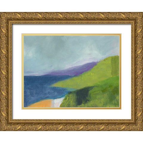 PCH 1 Central Coast Gold Ornate Wood Framed Art Print with Double Matting by Weiss, Jan