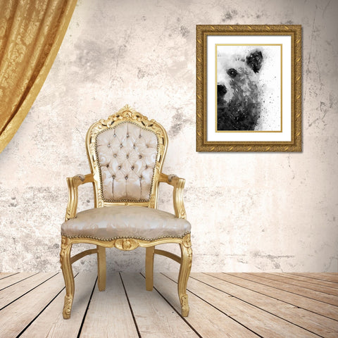 Bear At Attention Gold Ornate Wood Framed Art Print with Double Matting by Wong, Brandon