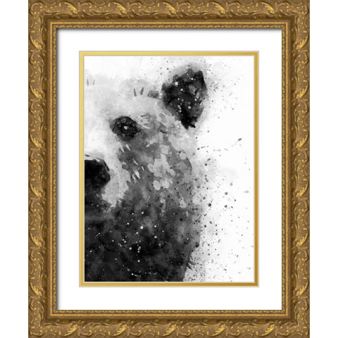 Bear At Attention Gold Ornate Wood Framed Art Print with Double Matting by Wong, Brandon
