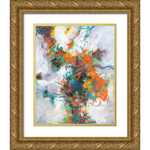 Fracture Gold Ornate Wood Framed Art Print with Double Matting by Weiss, Jan
