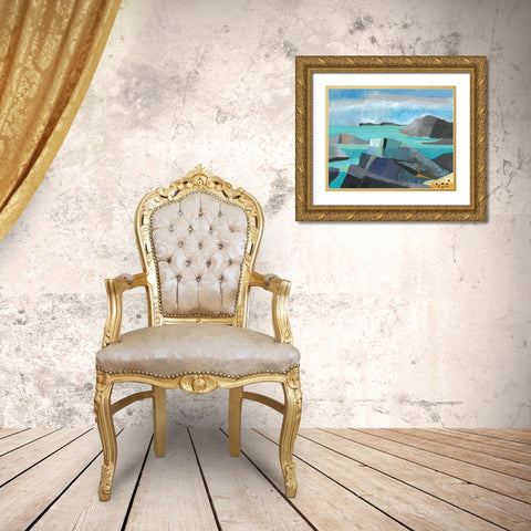 Carmel Central Coast Gold Ornate Wood Framed Art Print with Double Matting by Weiss, Jan