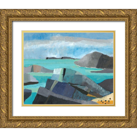 Carmel Central Coast Gold Ornate Wood Framed Art Print with Double Matting by Weiss, Jan