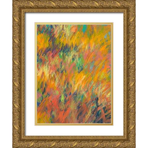 In My Meadow Gold Ornate Wood Framed Art Print with Double Matting by Weiss, Jan
