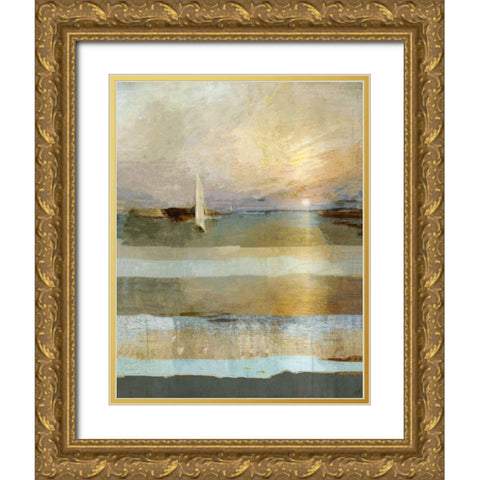 Golden Gold Ornate Wood Framed Art Print with Double Matting by Wiley, Marta