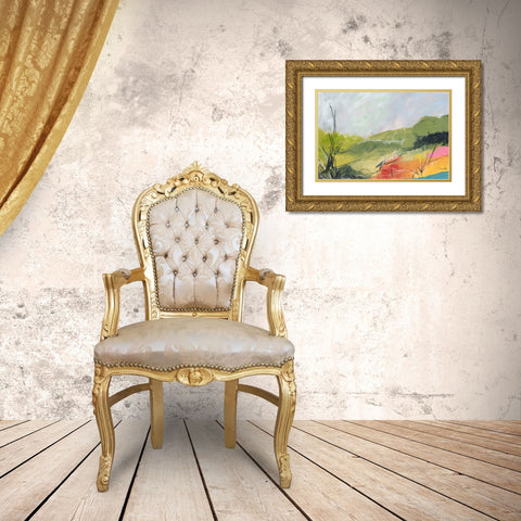 Wandering No. 1 Gold Ornate Wood Framed Art Print with Double Matting by Weiss, Jan