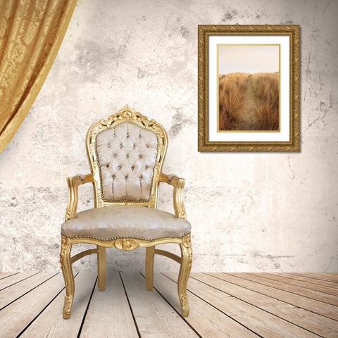 Dunes with Seagulls 6 Gold Ornate Wood Framed Art Print with Double Matting by Winstanley, Ian
