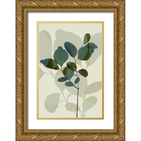 Green Leaves 7 Gold Ornate Wood Framed Art Print with Double Matting by Winstanley, Ian