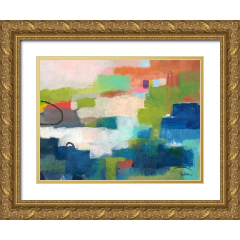 Colorfield No. 7 Gold Ornate Wood Framed Art Print with Double Matting by Weiss, Jan