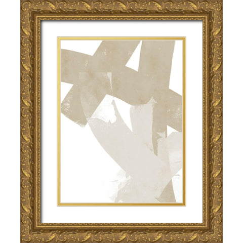 Modern Neutrals No. 2 Gold Ornate Wood Framed Art Print with Double Matting by Wong, Brandon
