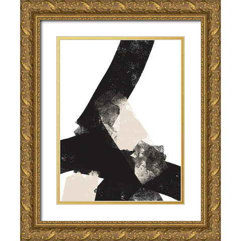 Nordic No. 1 Gold Ornate Wood Framed Art Print with Double Matting by Wong, Brandon