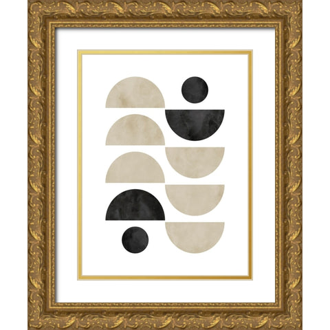 Black Beige No. 2 Gold Ornate Wood Framed Art Print with Double Matting by Wong, Brandon