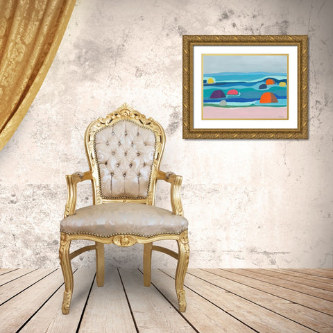 Marine Layers No. 4 Gold Ornate Wood Framed Art Print with Double Matting by Weiss, Jan