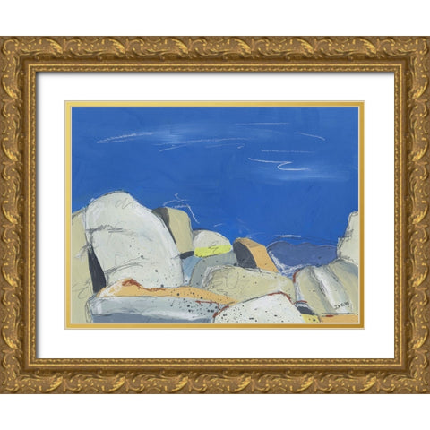 Joshua Tree Boulders Gold Ornate Wood Framed Art Print with Double Matting by Weiss, Jan