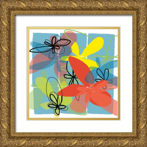 Pop Goes Space Two Gold Ornate Wood Framed Art Print with Double Matting by Weiss, Jan