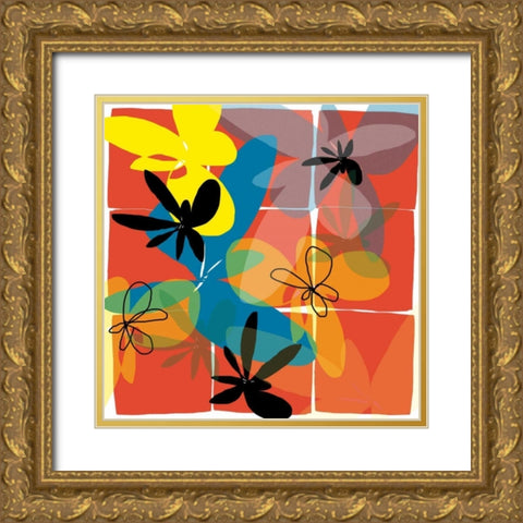 Pop Goes Space Three Gold Ornate Wood Framed Art Print with Double Matting by Weiss, Jan