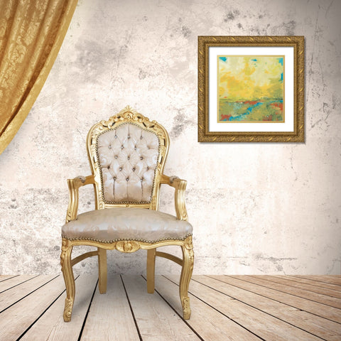 Earth and Sky Gold Ornate Wood Framed Art Print with Double Matting by Weiss, Jan