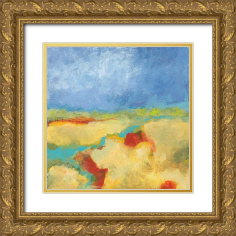 Meandering River Gold Ornate Wood Framed Art Print with Double Matting by Weiss, Jan
