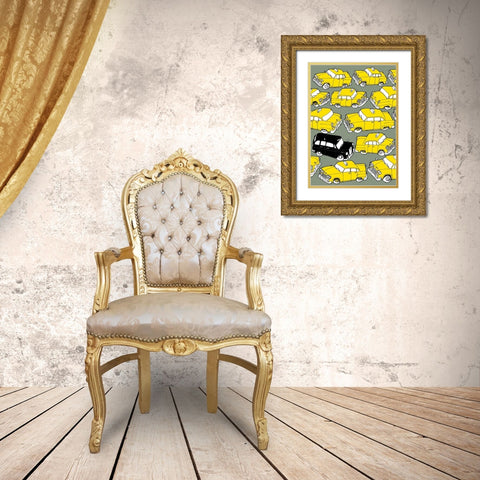 Odd Ones - Black Cab Gold Ornate Wood Framed Art Print with Double Matting by Wilson, Duncan